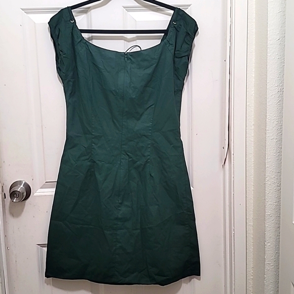 TOMMY JEANS  WOMEN'S  GREEN MINI DRESS SIZE L 100% COTTON - Picture 4 of 7